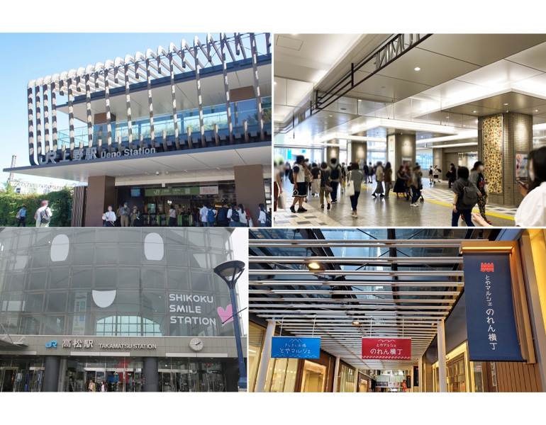 多くの人で賑わう駅内の商業施設