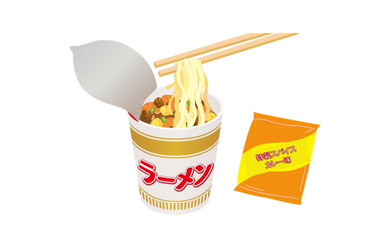 1食で2種類の味が楽しめるカップラーメン